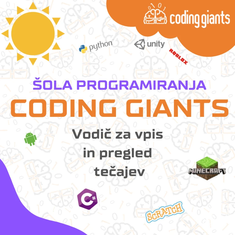 Vodič skozi vpis in tečaje šole programiranja Coding Giants